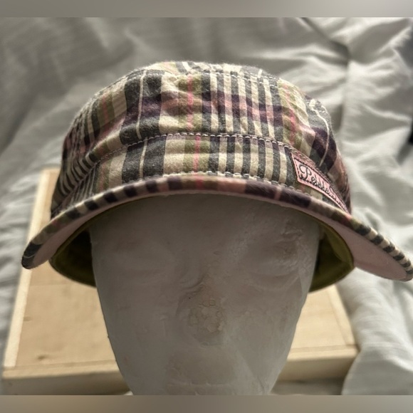 Pebble Beach By The Game Plaid Pink Brown Beige Cadet Hat Adjustable - Picture 3 of 8